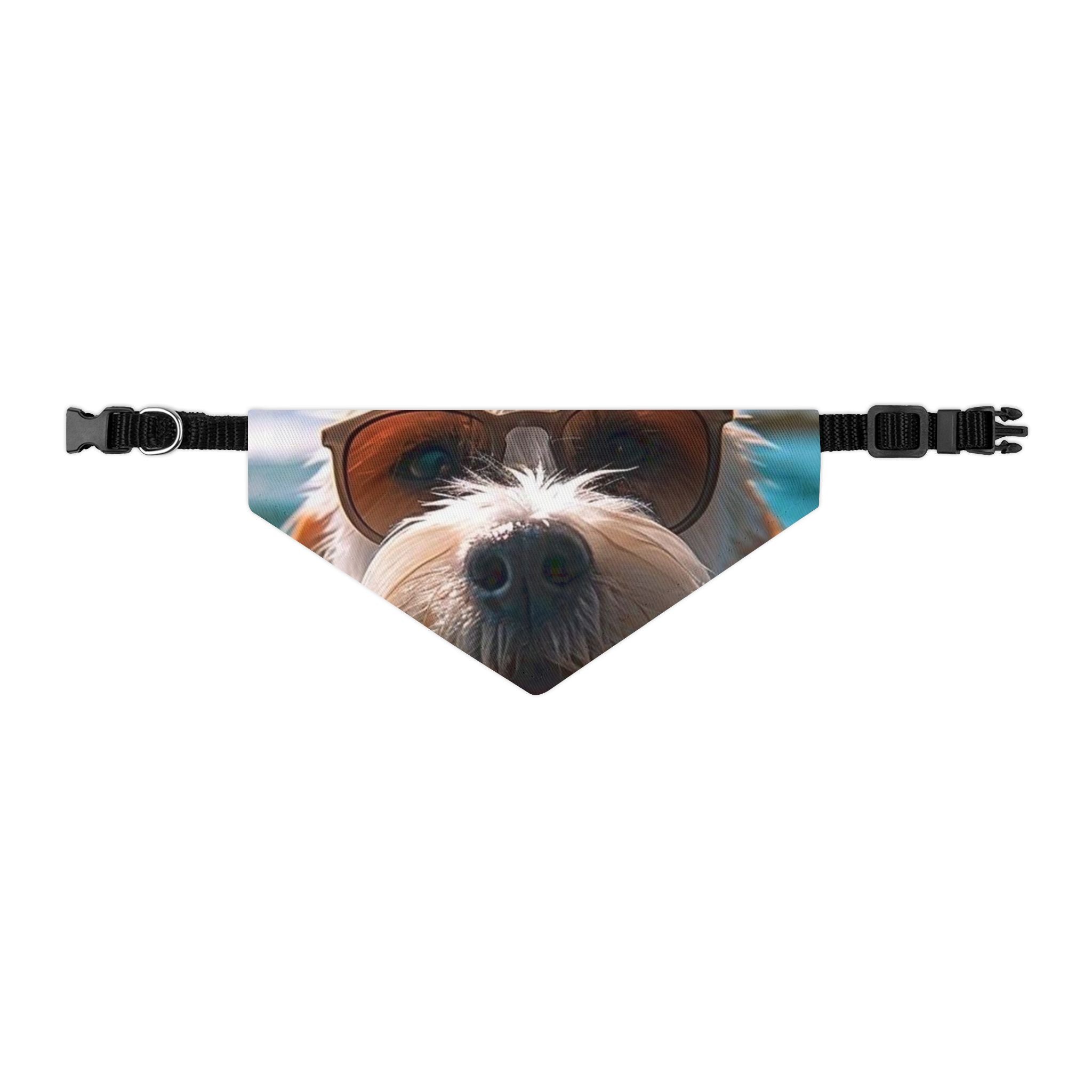 Cool Pet Bandana Collar for Fashionable Dogs - Sunglasses Design