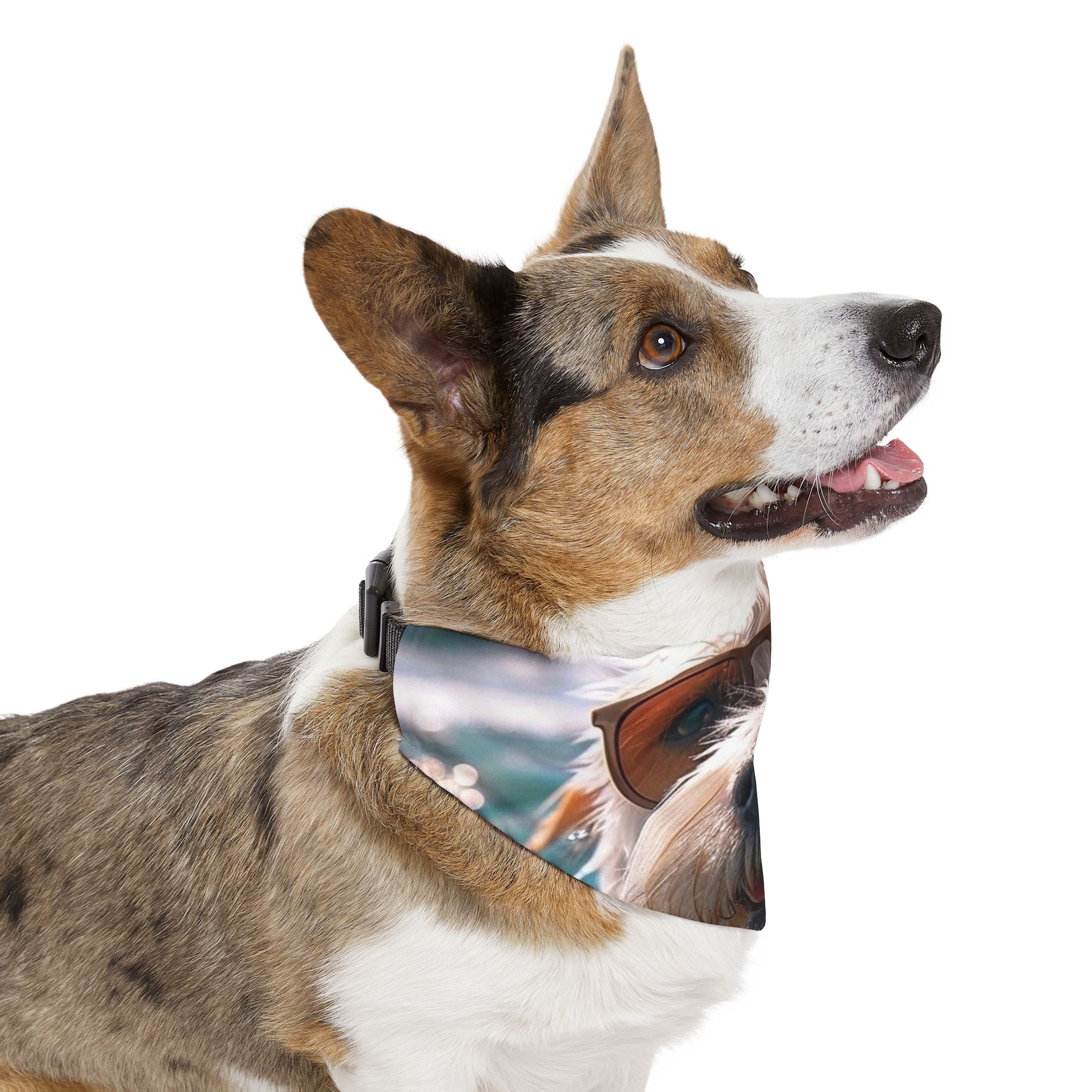 Cool Pet Bandana Collar for Fashionable Dogs - Sunglasses Design