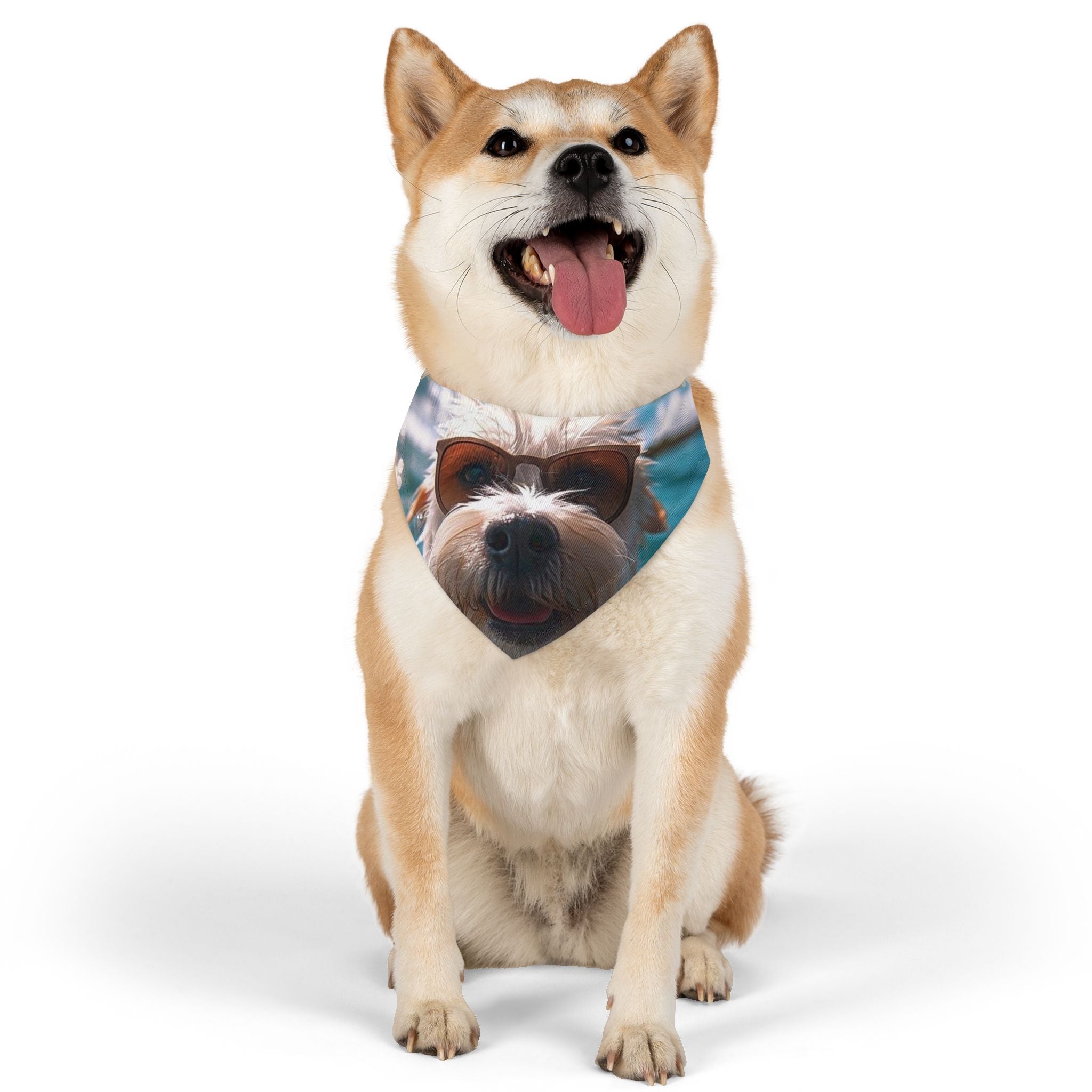 Cool Pet Bandana Collar for Fashionable Dogs - Sunglasses Design