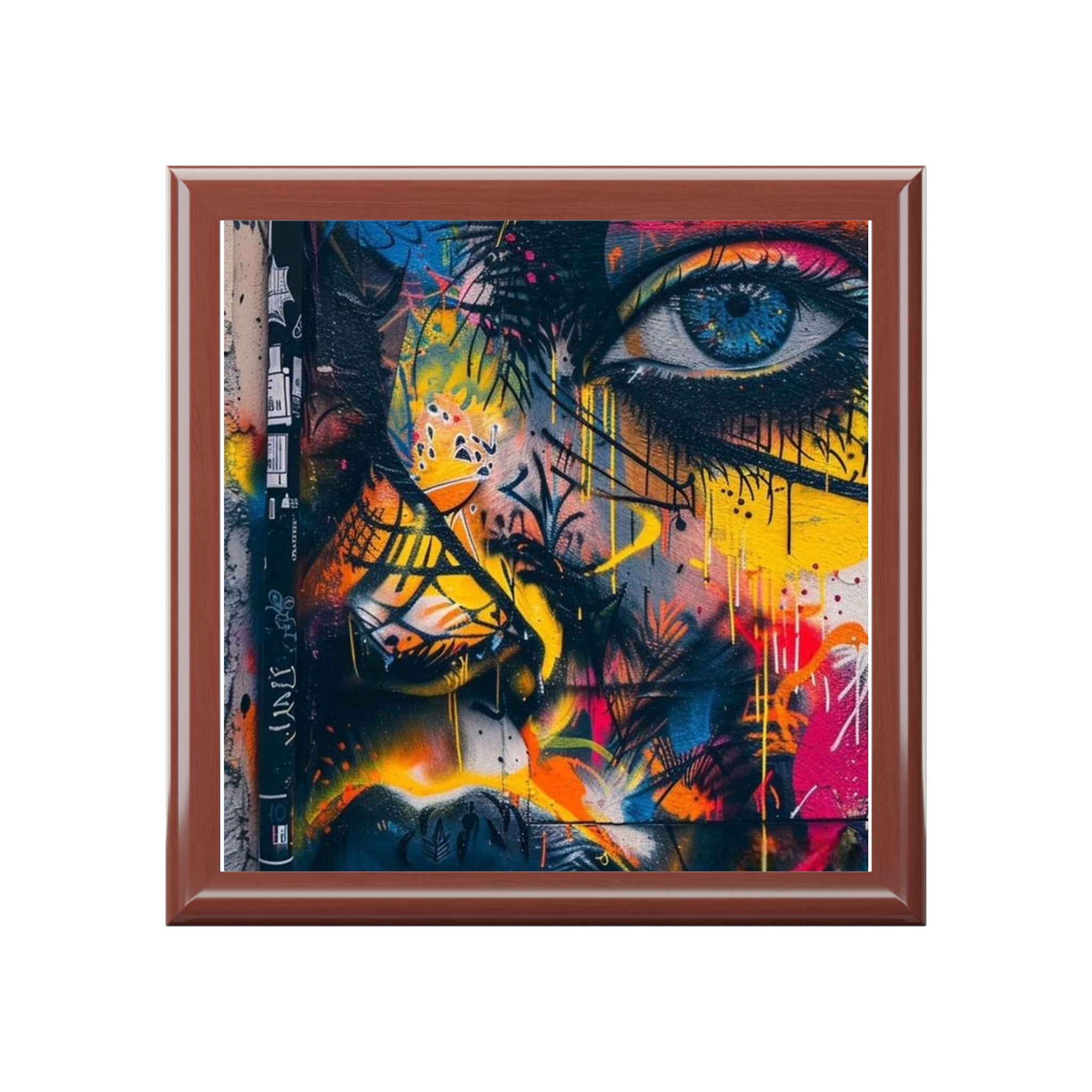 Vibrant Graffiti Jewelry Box - Colorful Urban Art Storage for Jewelry Lovers