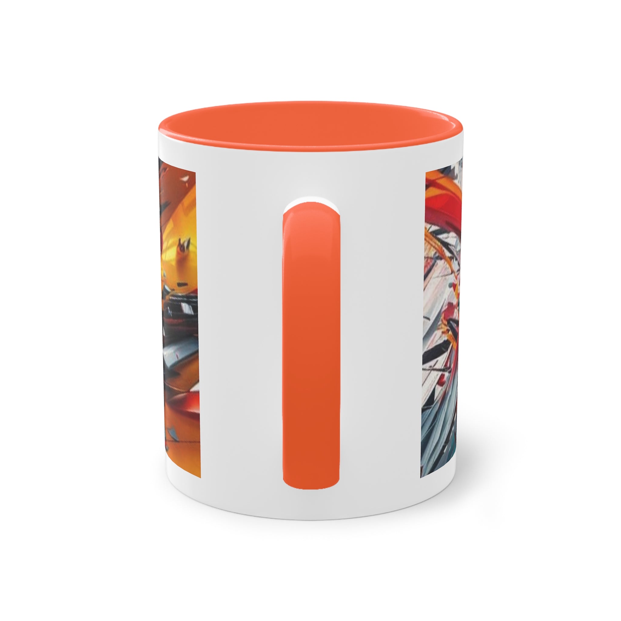 Vibrant Abstract Two-Tone Coffee Mug - 11oz for Art Lovers