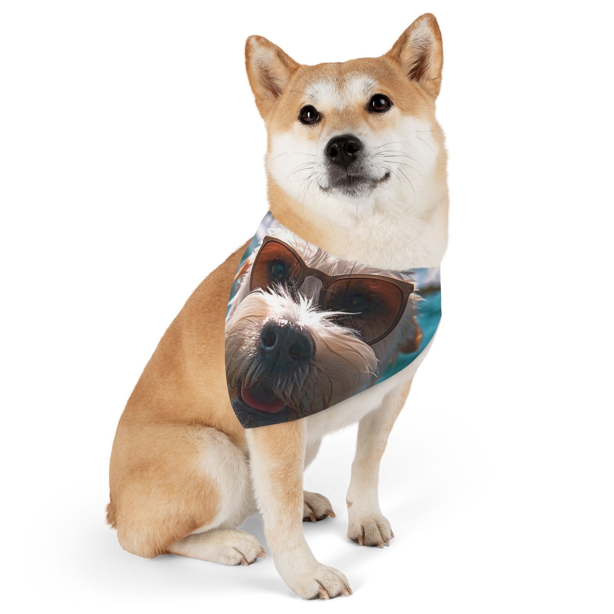 Cool Pet Bandana Collar for Fashionable Dogs - Sunglasses Design