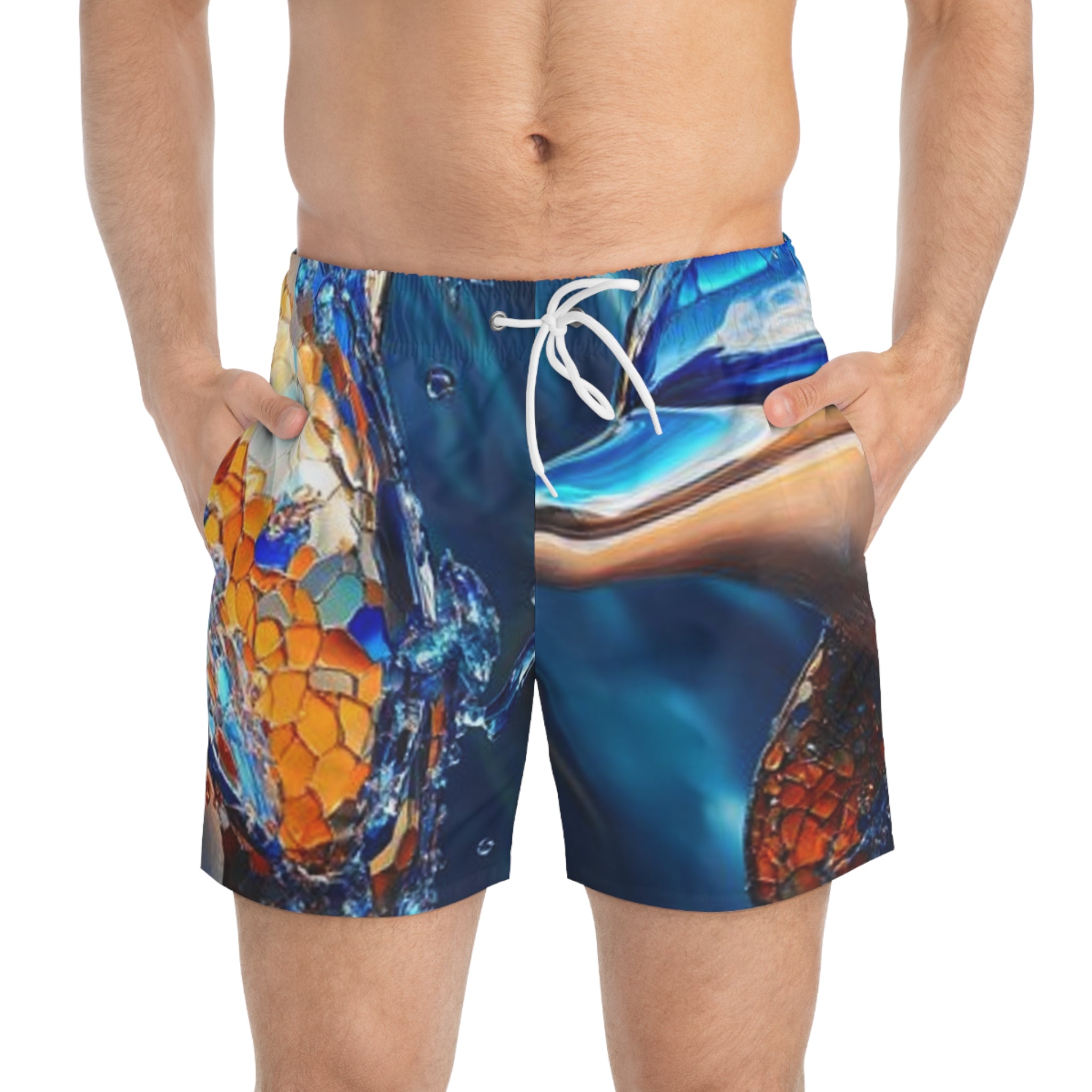 Colorful Fish Pattern Swim Trunks - Perfect for Summer Beach Days