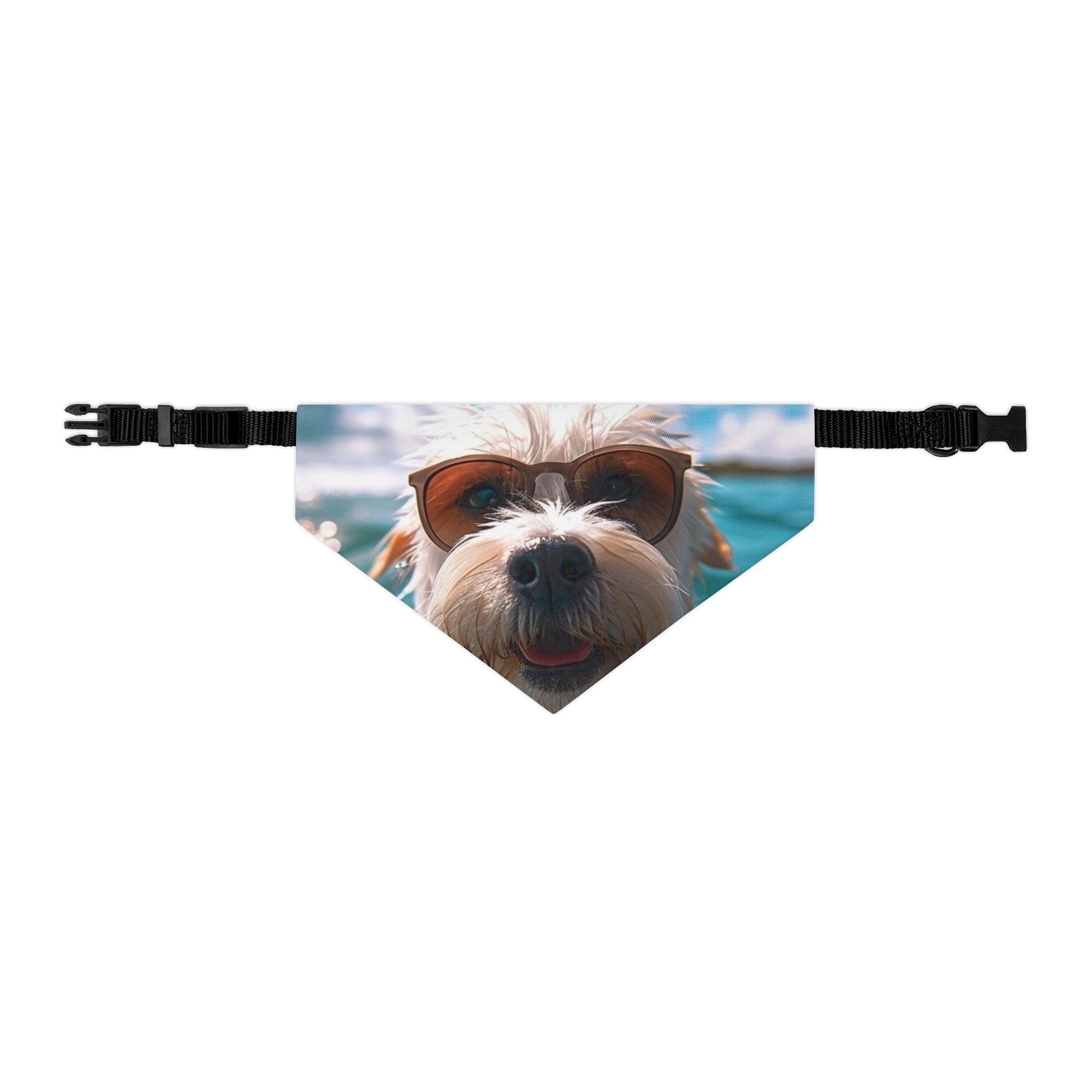 Cool Pet Bandana Collar for Fashionable Dogs - Sunglasses Design