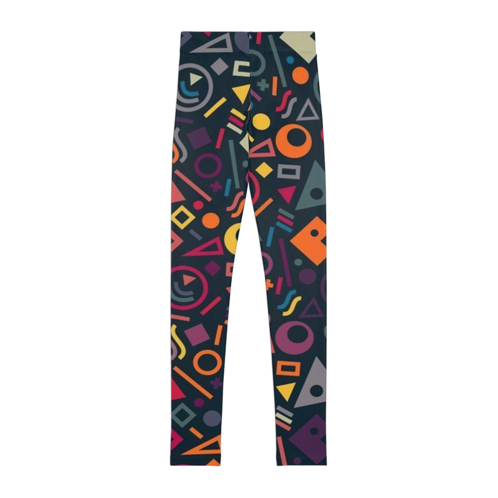 Colorful Geometric Youth Leggings | Fun Activewear for Kids | Perfect for Playdates and Parties