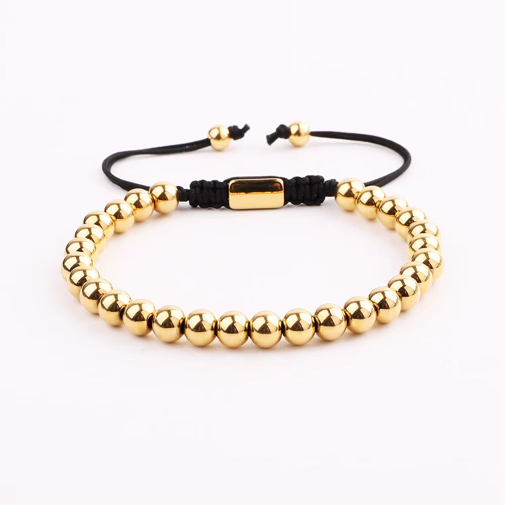 High Quality New Luxury CZ Charm Stainless Steel Beads Blue Imperial Stone Bracelet Bangle Men Jewelry Gift