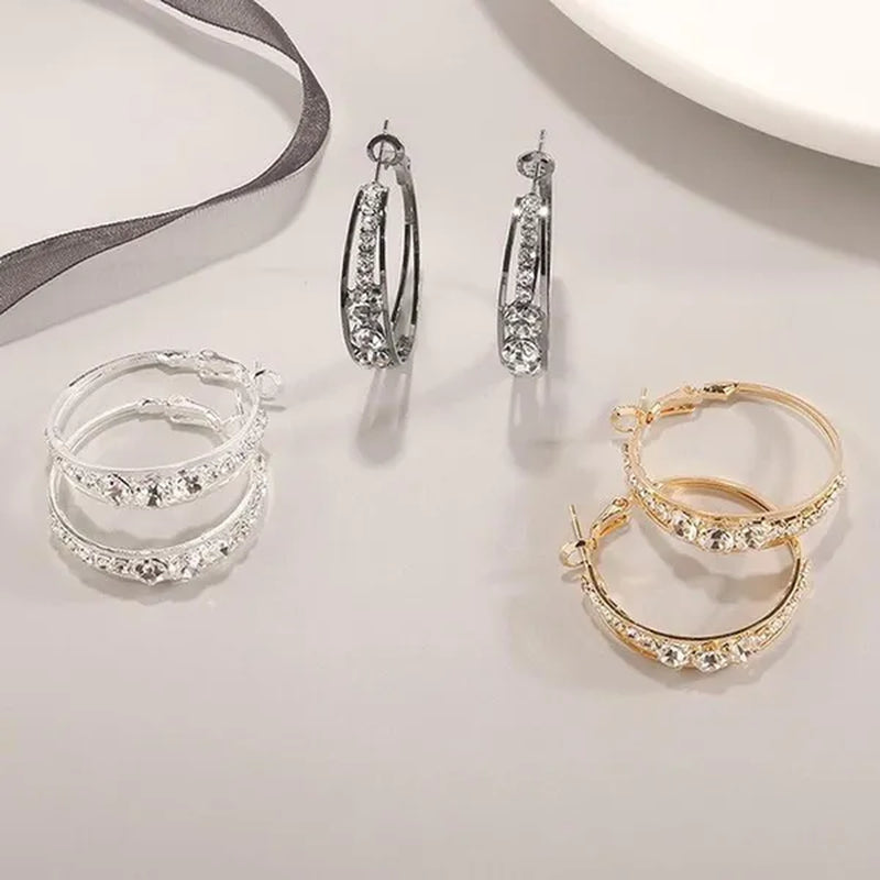 New Exquisite Fashion Female Jewelry Sterling Silver Diamond Earrings Romantic Valentine'S Day Gift Engagement Earrings Wedding Earrings Anniversary Women'S Jewelry