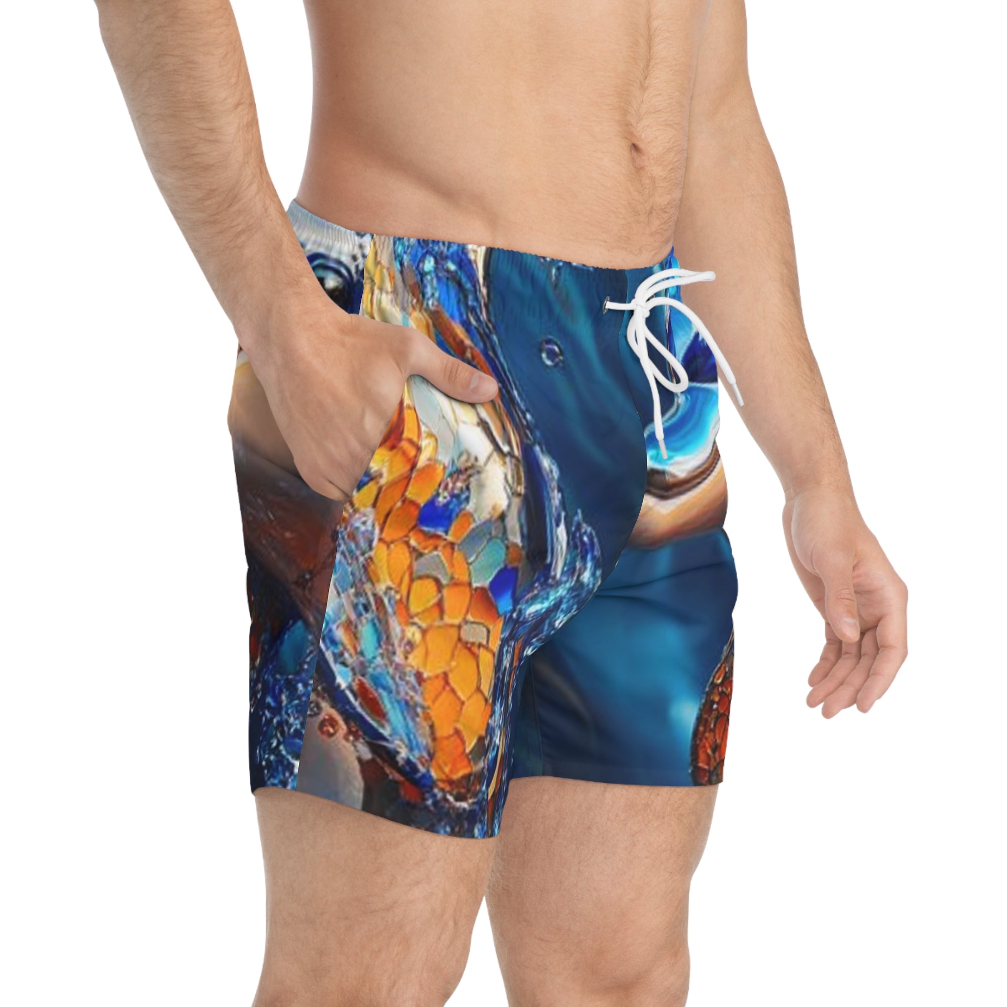 Colorful Fish Pattern Swim Trunks - Perfect for Summer Beach Days
