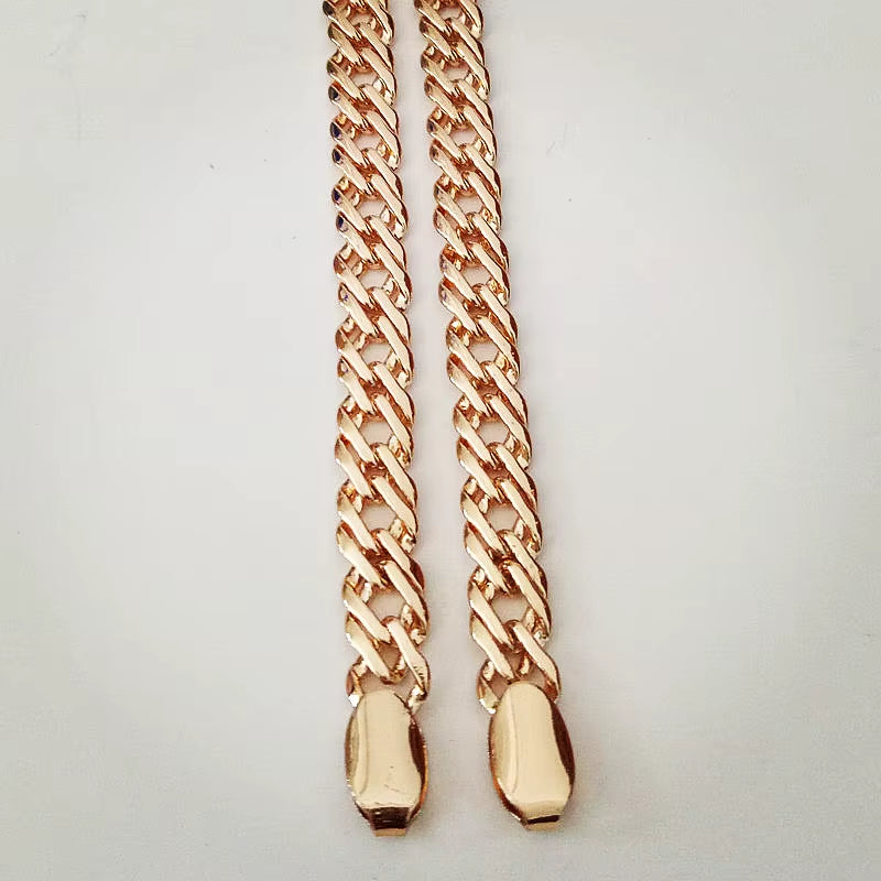Trendy Men Bracelet Rose 585 Gold Color Fashion Jewelry Copper 5MM 17CM Long Bracelets Factory Direct