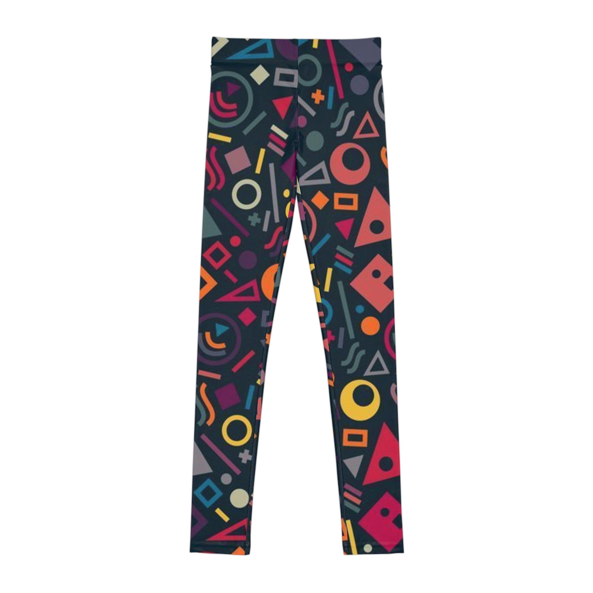 Colorful Geometric Youth Leggings | Fun Activewear for Kids | Perfect for Playdates and Parties