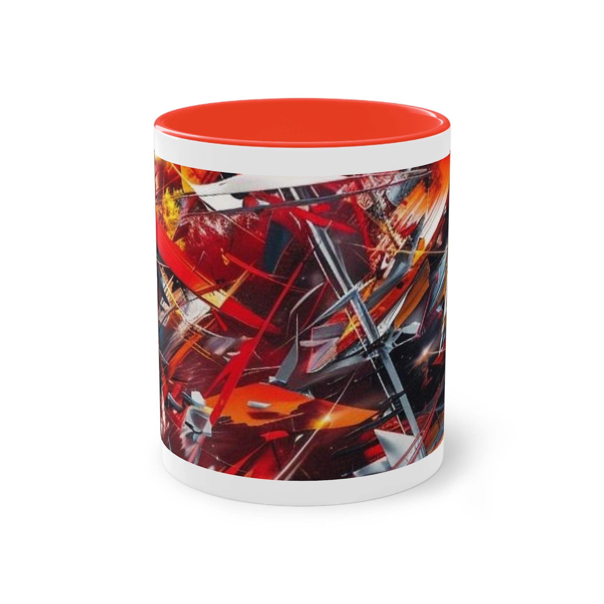 Vibrant Abstract Two-Tone Coffee Mug - 11oz for Art Lovers