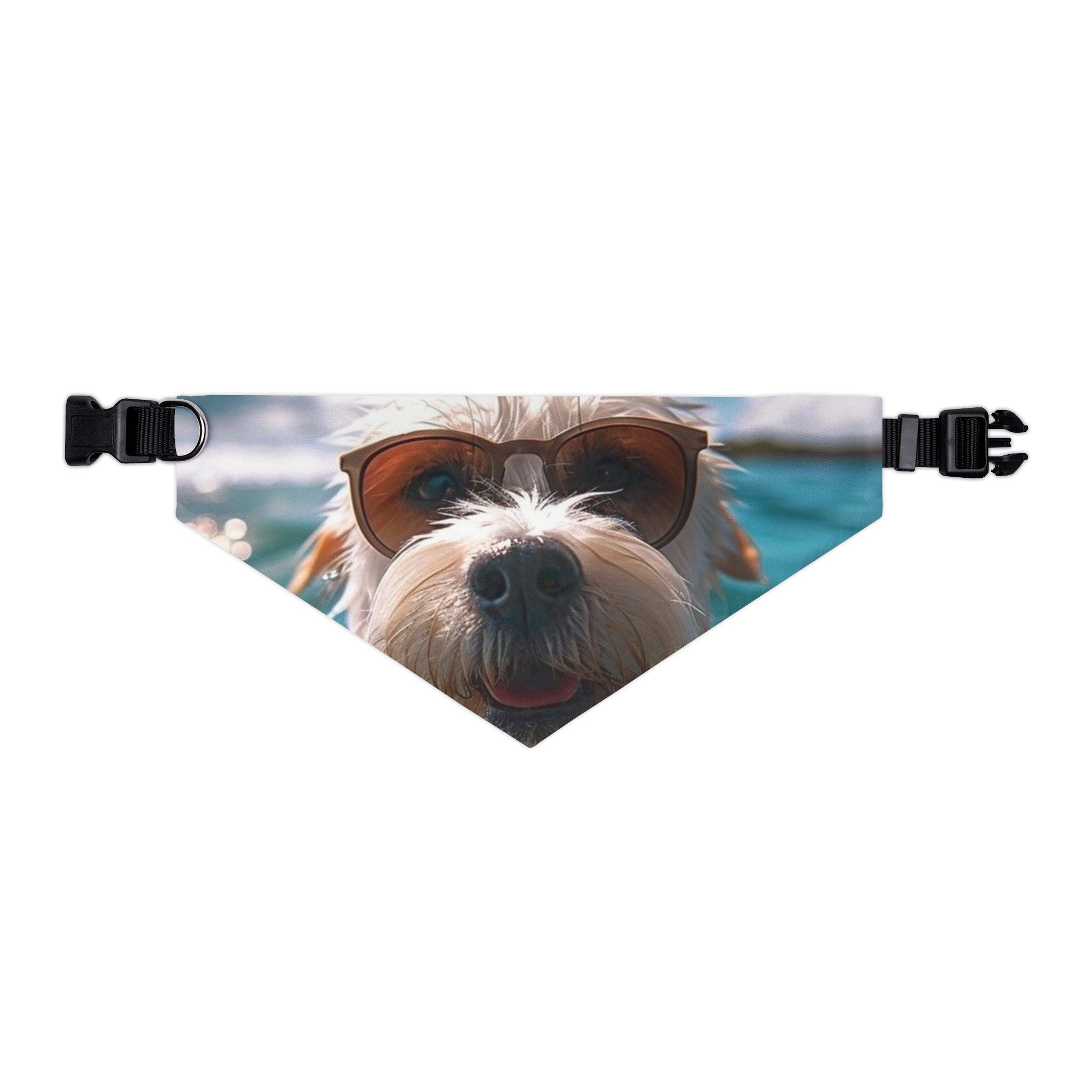 Cool Pet Bandana Collar for Fashionable Dogs - Sunglasses Design