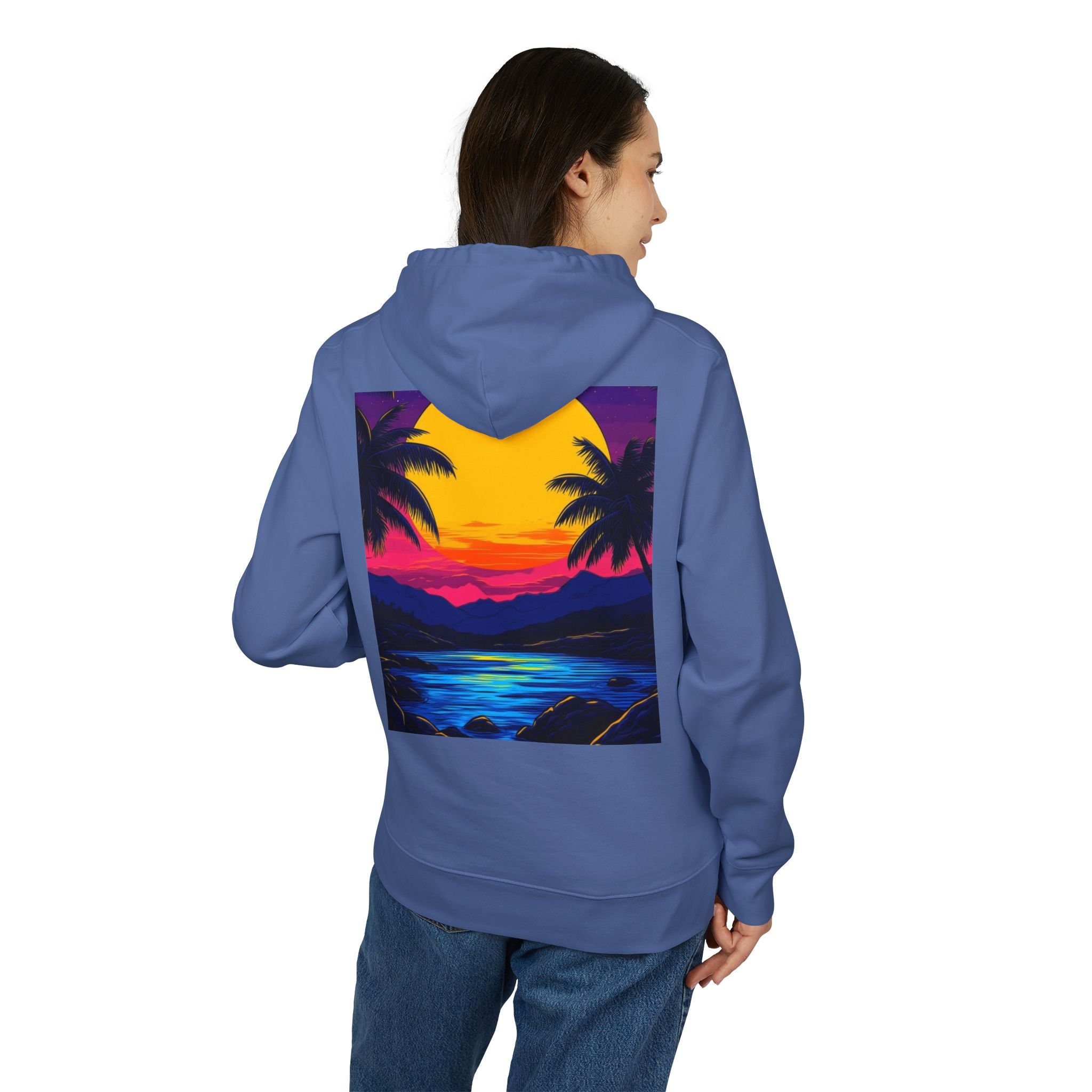Tropical Sunset Hoodie - Unisex Cruise Style with Beach Vibes