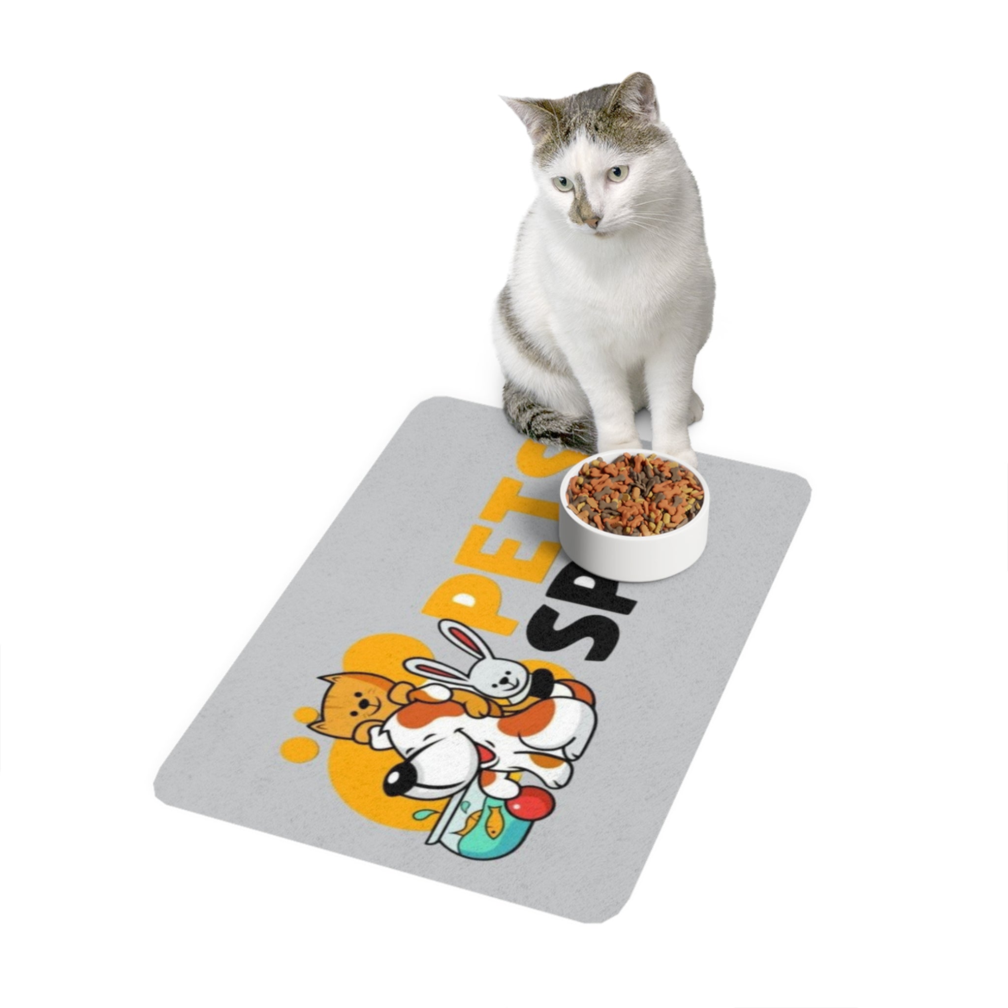 Cute Pets Spot Food Mat - Non-Slip 12x18 Dog & Cat Feeding Mat