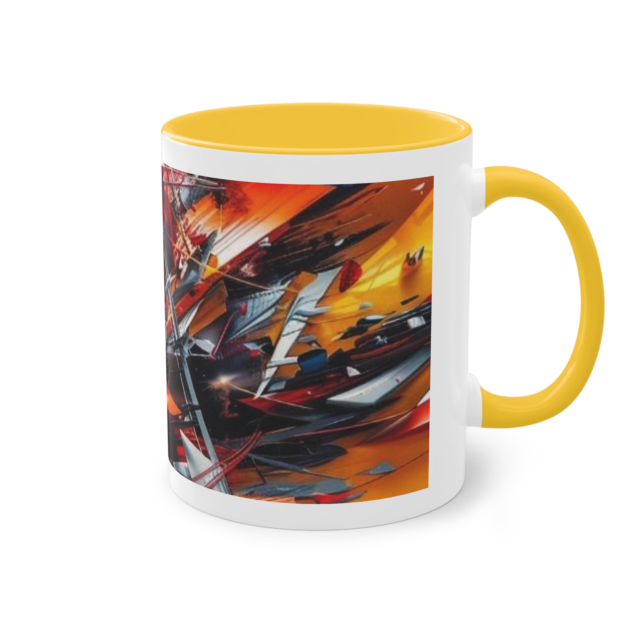 Vibrant Abstract Two-Tone Coffee Mug - 11oz for Art Lovers