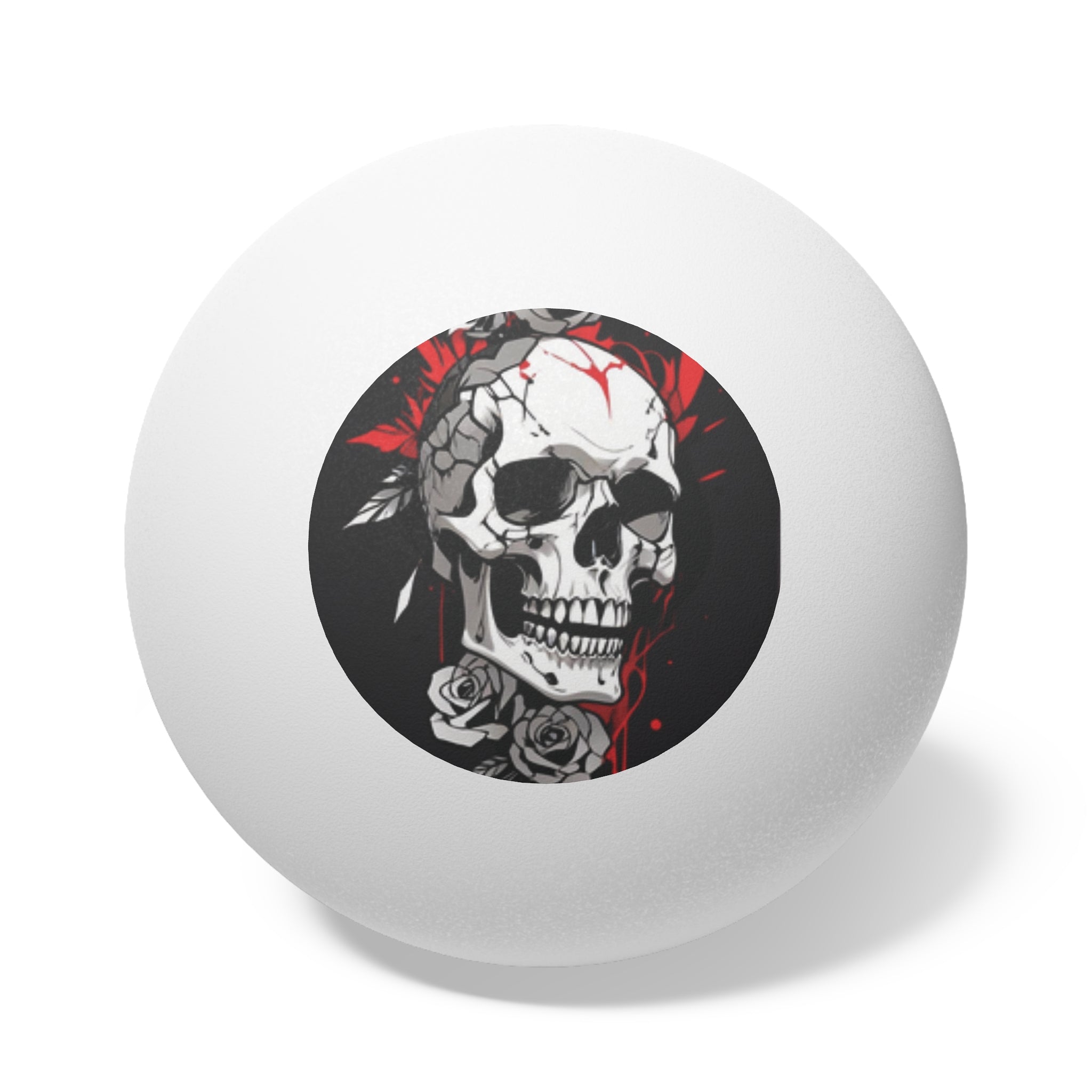 Skull Graphic Ping Pong Balls - 6 Pack | Perfect for Halloween and Game Nights