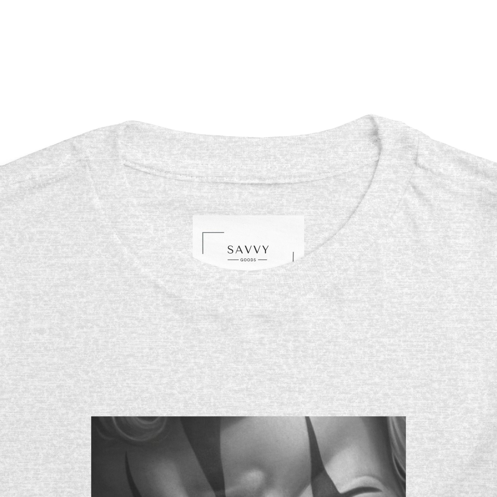 Toddler Short Sleeve Tee with Bold Clown Design & Surreal Landscape Print
