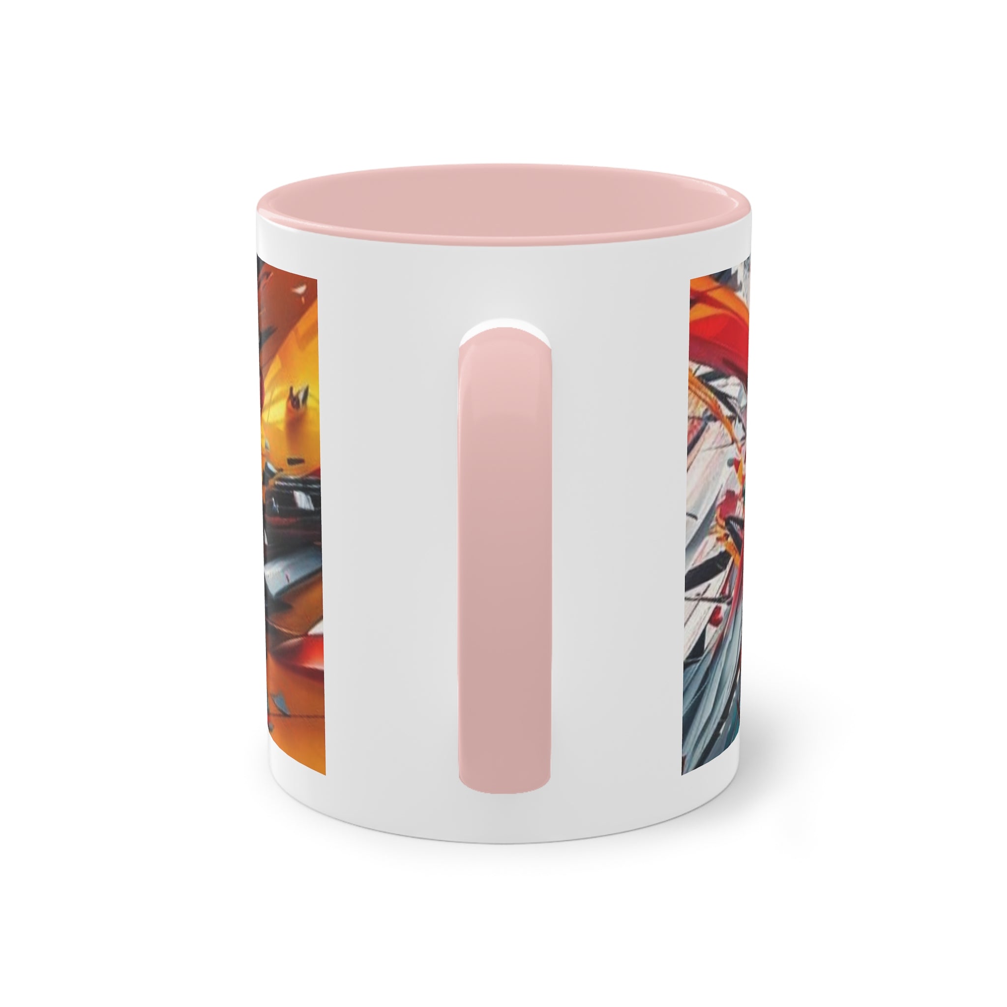 Vibrant Abstract Two-Tone Coffee Mug - 11oz for Art Lovers
