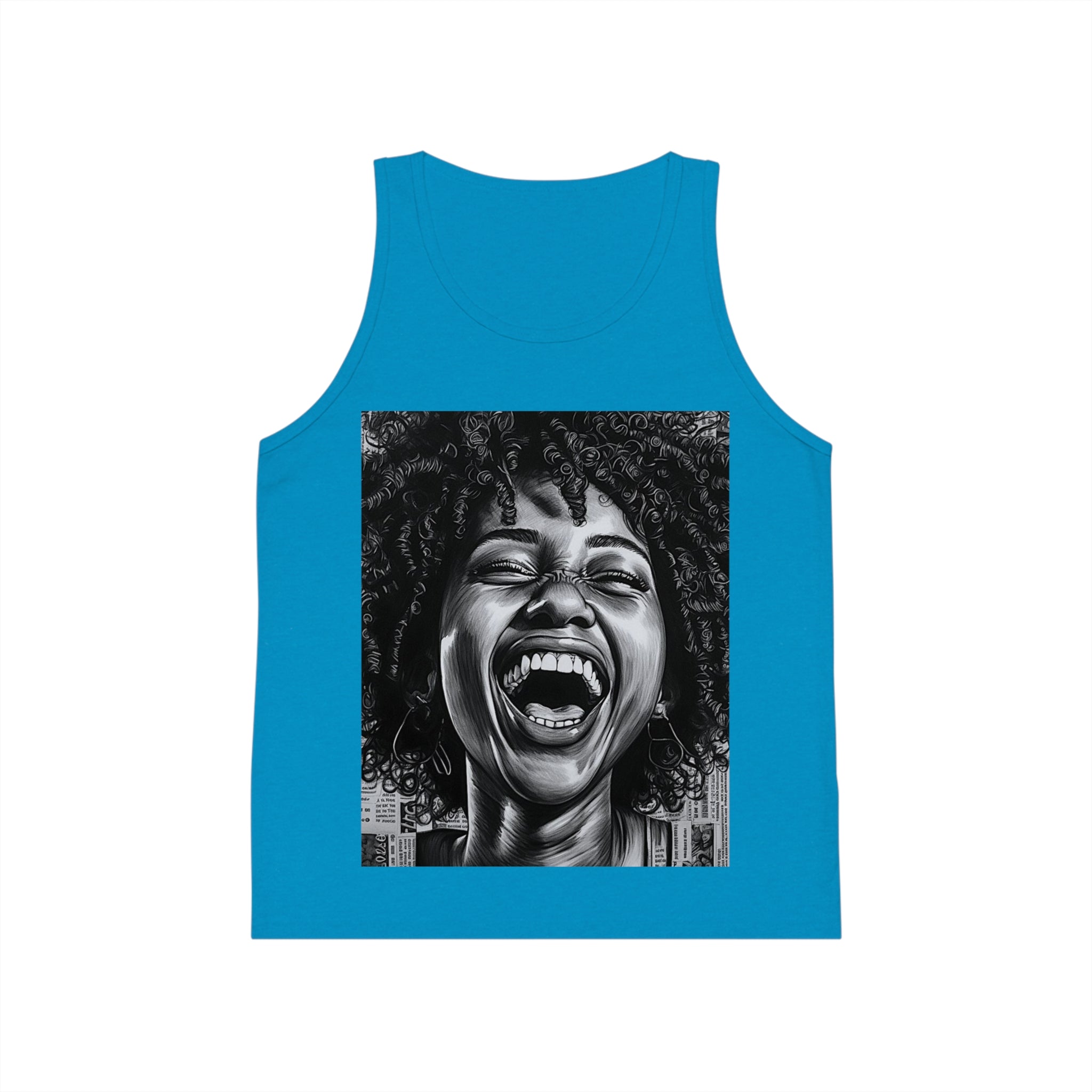 Joyful Kid's Jersey Tank Top with Smiling Face Design