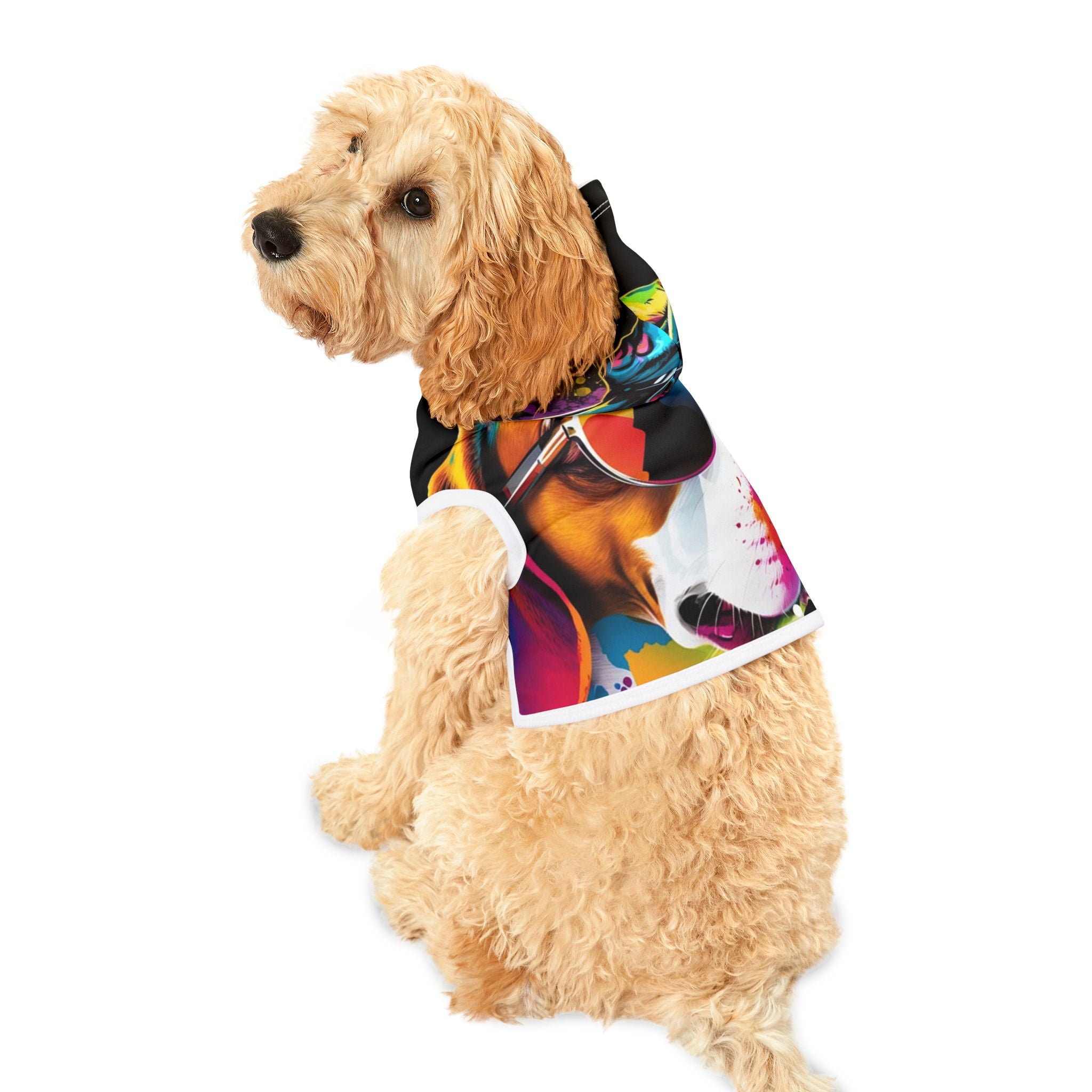 Colorful Pet Hoodie with Fun Dog Print - Perfect for Dog Lovers, Cozy Style for Any Occasion