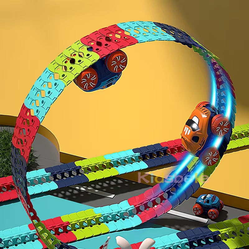 DIY Assembled Race Track Toy Car Set Electric Rail Car Train Track Magic Flexible Speed Railway Racing Boy Toys for Kids Gifts